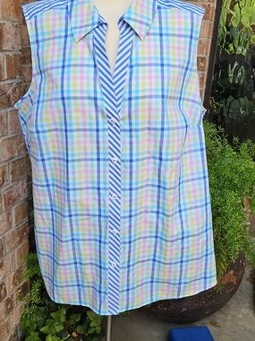 FOXCROFT NYC Sleeveless Button Down w/collar Sz 18W